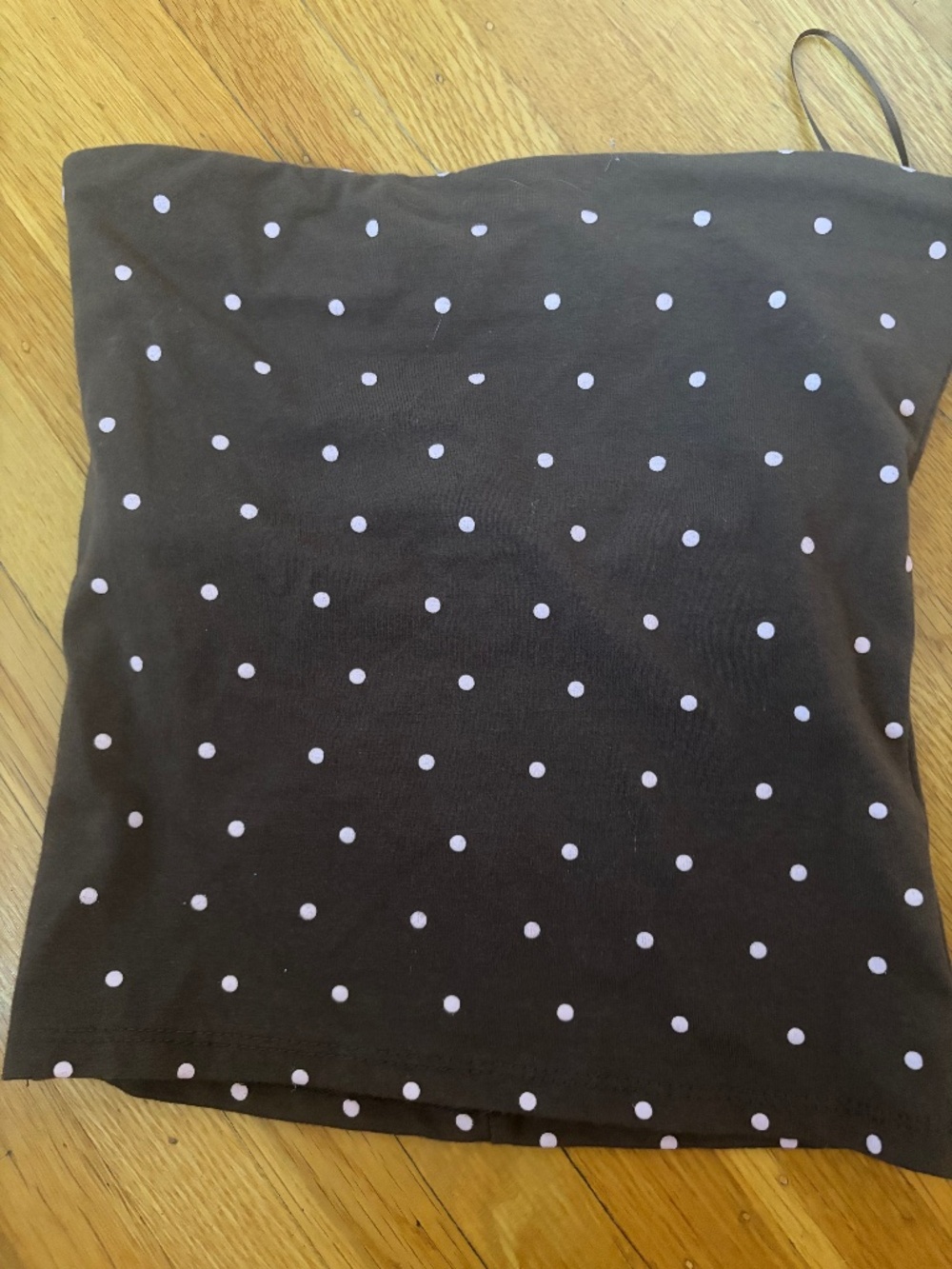 Polka Dot Tube Crop Top - Black with White Dots